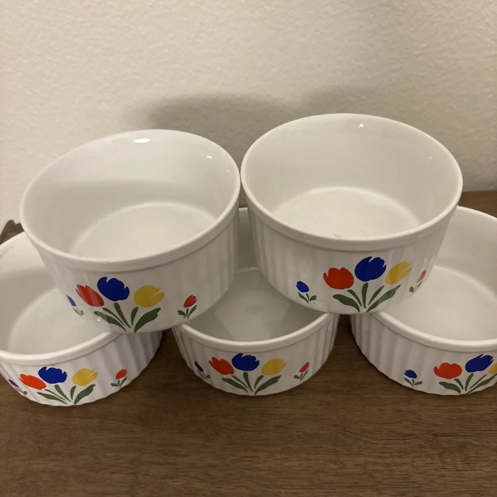 Tulip Tyme‎ Stoneware Collection Ramekin Retro Japan Set Of 5